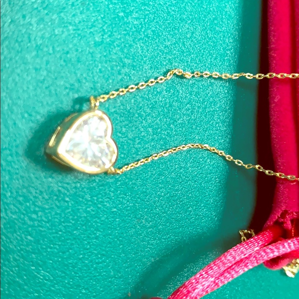 Choker length heart necklace